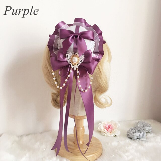 Sweet Lolita Lace Bow Hair Mini Top Hat