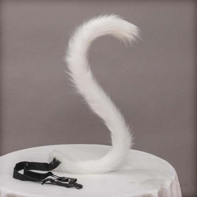 Plush Cat Ears Realistic Lolita Headband Cat Tail