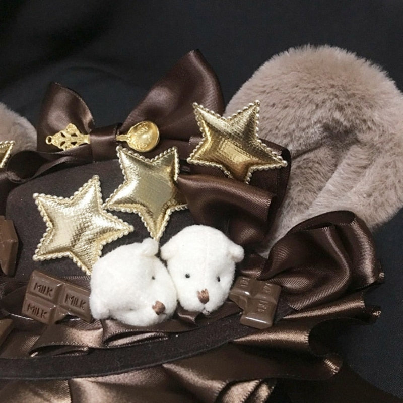 Sweet Lolita Ribbon Bow Mini Top Hat
