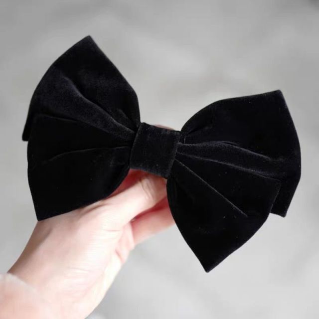 Dark Lolita Satin Big Bowknot Hairclip