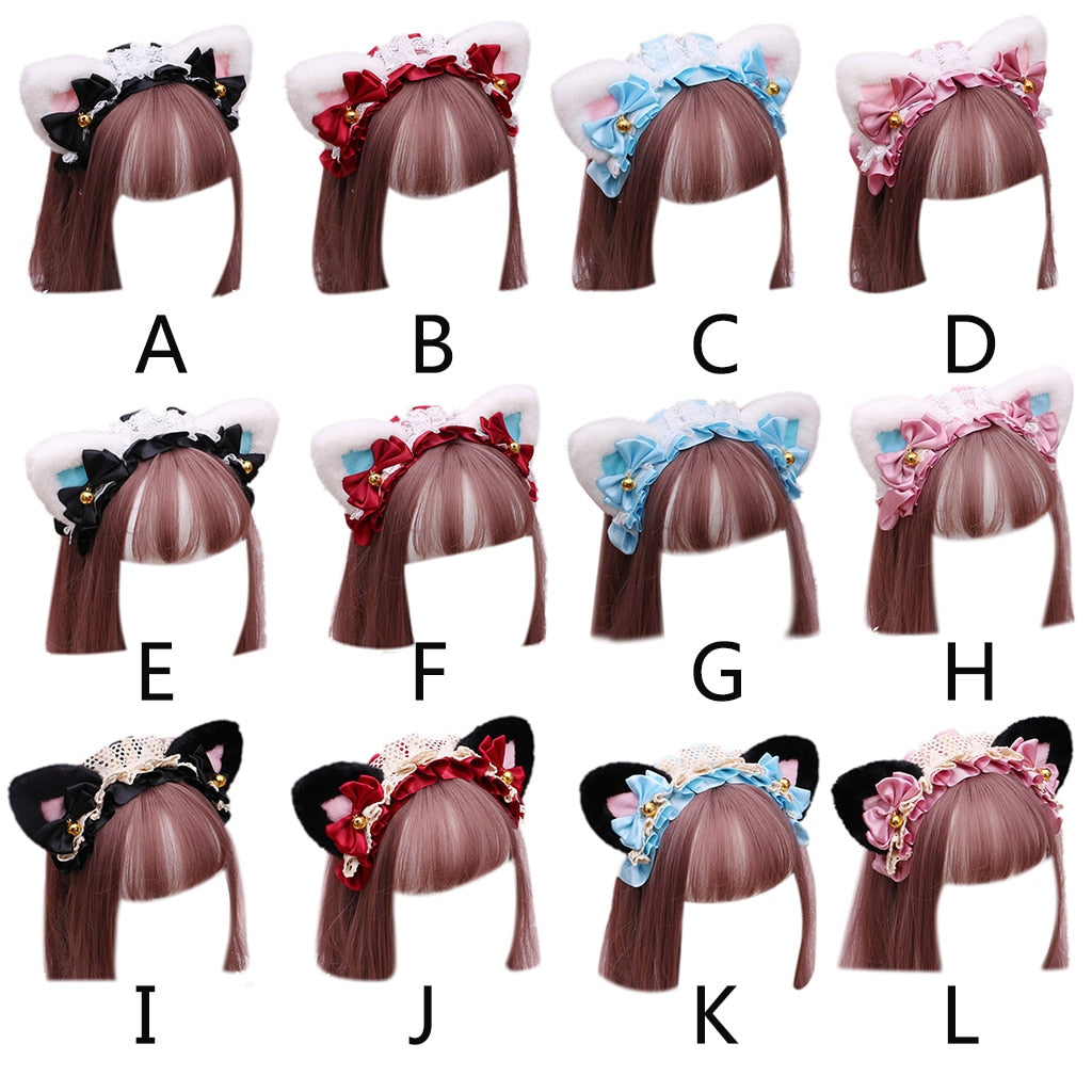 Lolita Cosplay Animal Headband Plush Cat Ears
