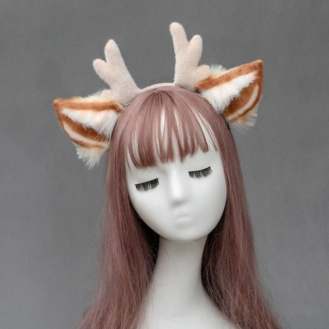 Furry Anmimal Faux Fur Antler Hair Band