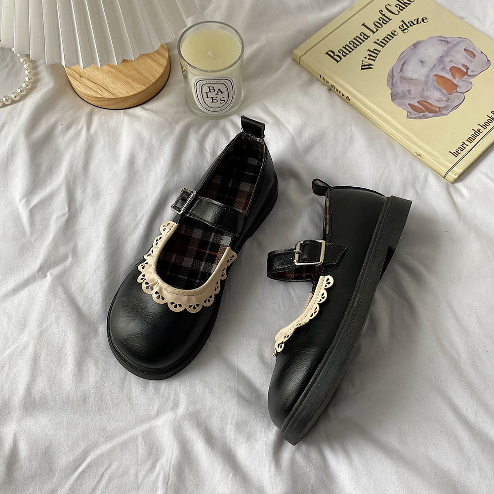 Mary Jane Vintage Soft Leather College Style Leather shoes