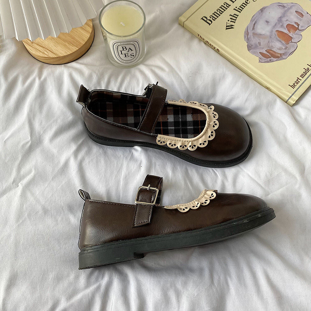 Mary Jane Vintage Soft Leather College Style Leather shoes