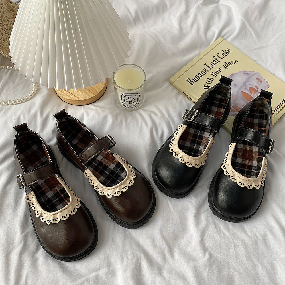 Mary Jane Vintage Soft Leather College Style Leather shoes