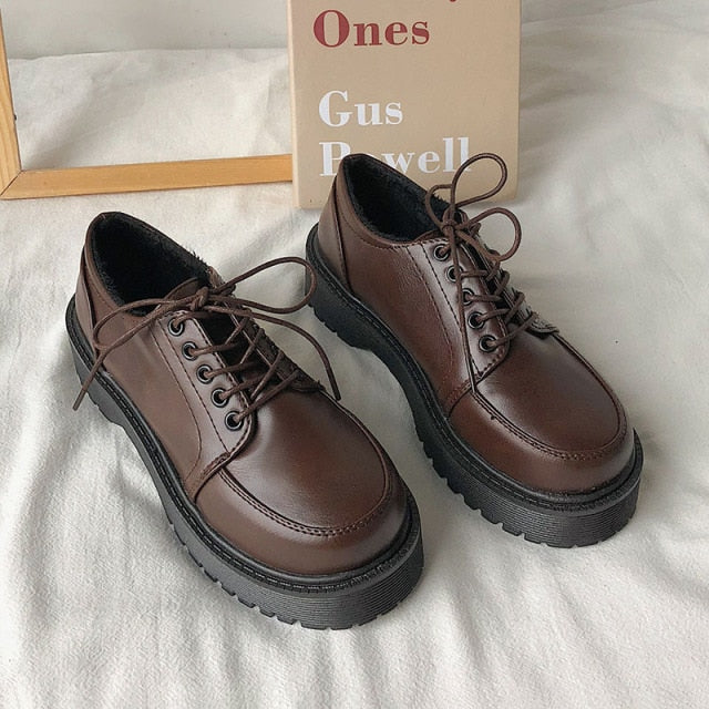Platforms lolita shoes School Girls Kawaii Round Toe Platform