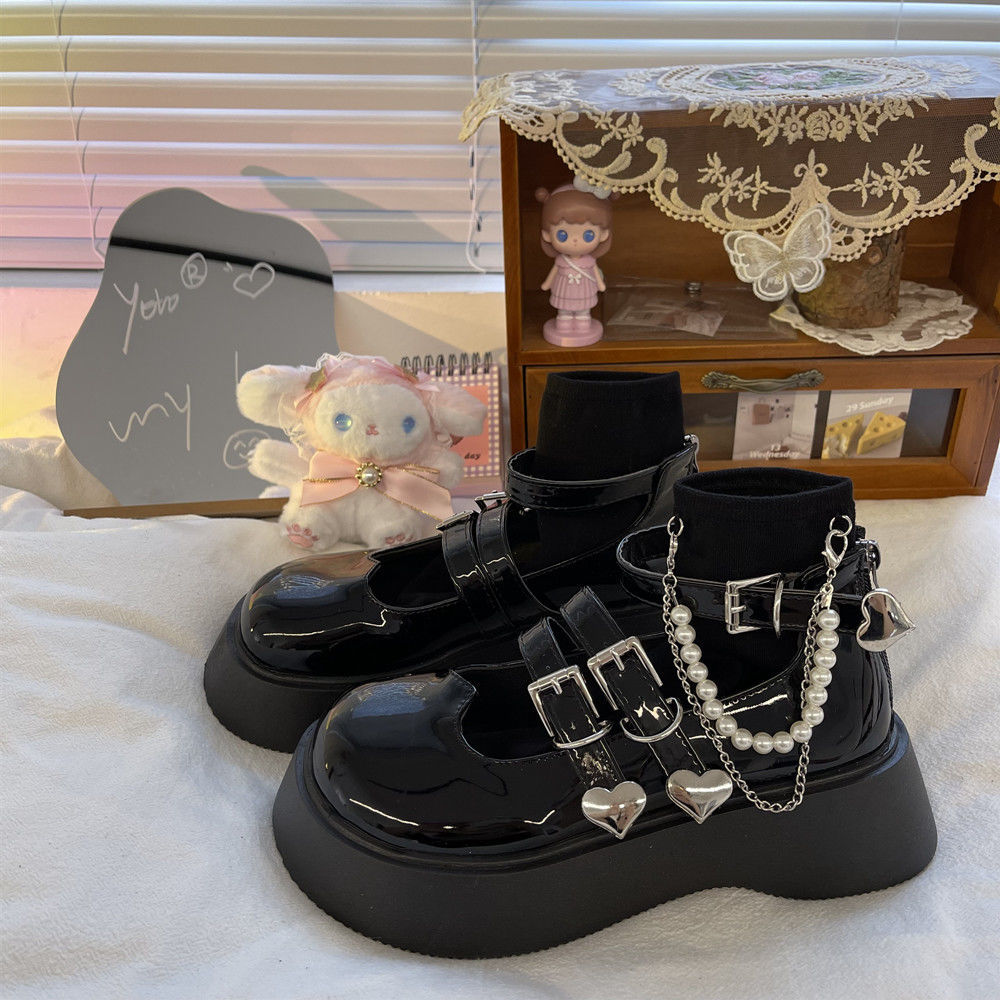 Lolita Shoes Buckle Strap Girls Cosplay Platform Heels Shoes