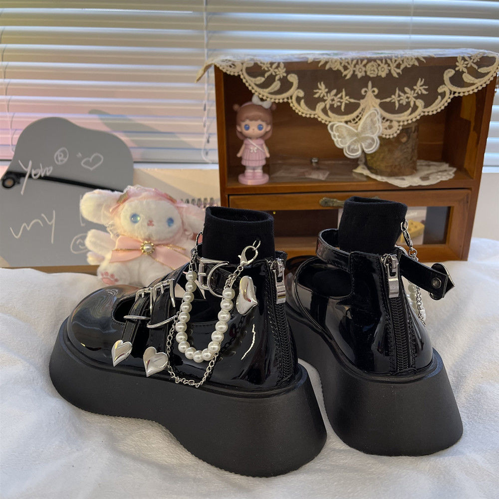 Lolita Shoes Buckle Strap Girls Cosplay Platform Heels Shoes