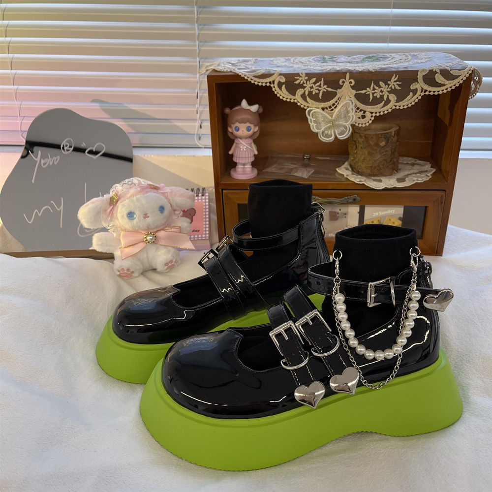 Lolita Shoes Buckle Strap Girls Cosplay Platform Heels Shoes