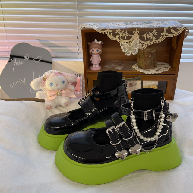Lolita Shoes Buckle Strap Girls Cosplay Platform Heels Shoes