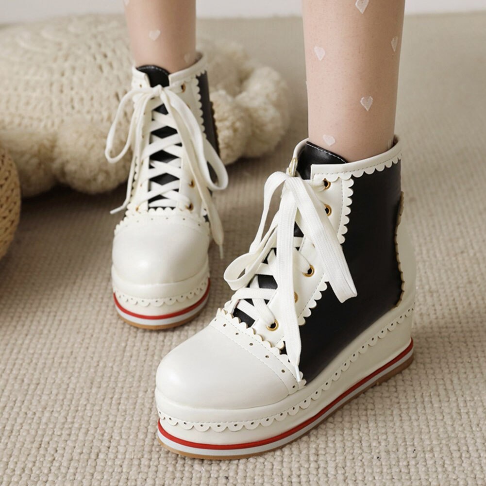Sweet Cute Platform Lace-up Cosplay Lolita Boots