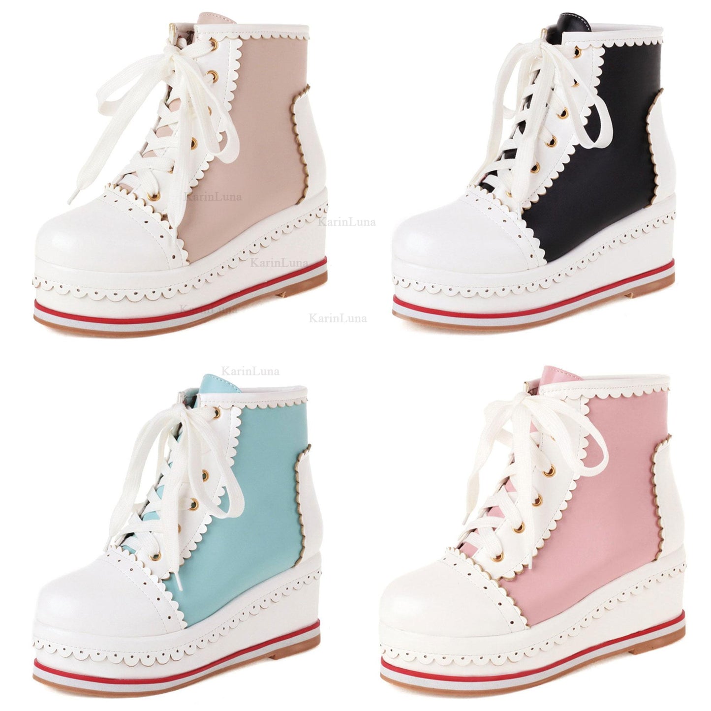 Sweet Cute Platform Lace-up Cosplay Lolita Boots