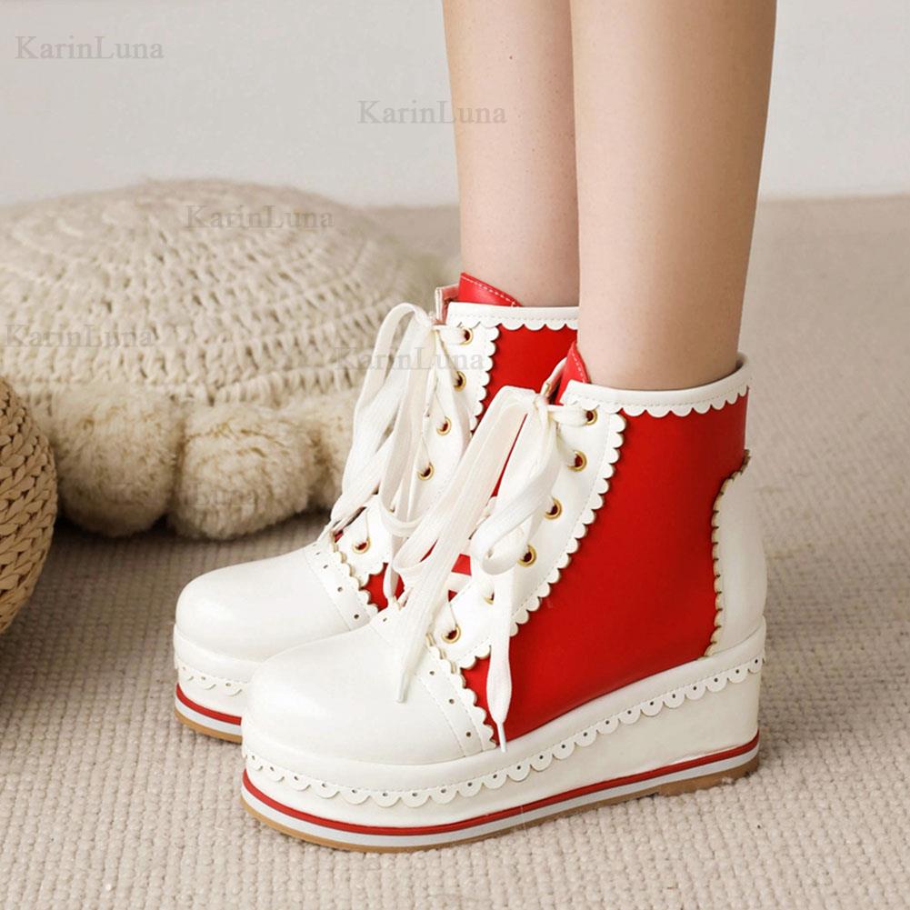 Sweet Cute Platform Lace-up Cosplay Lolita Boots