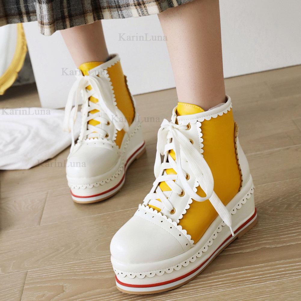 Sweet Cute Platform Lace-up Cosplay Lolita Boots