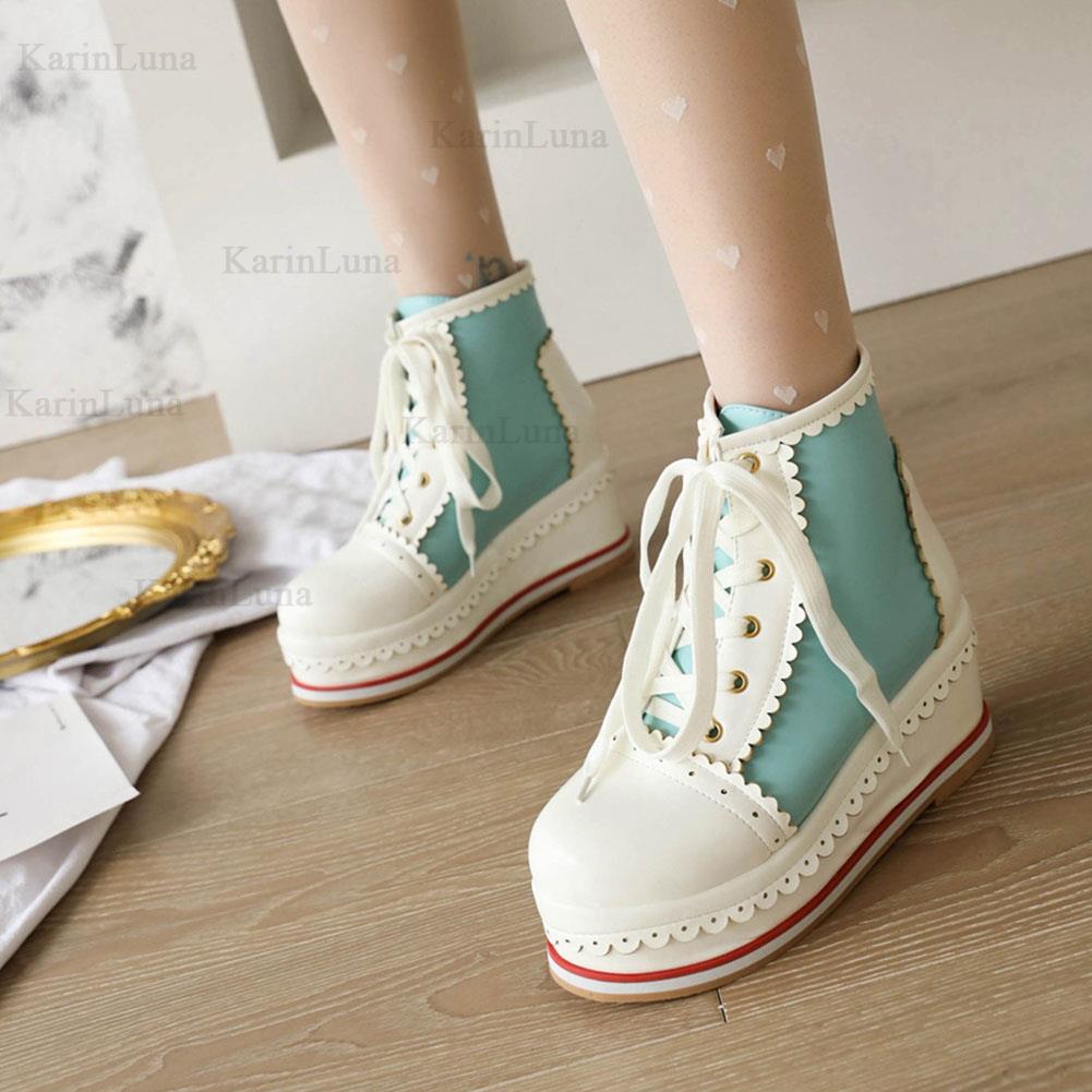 Sweet Cute Platform Lace-up Cosplay Lolita Boots