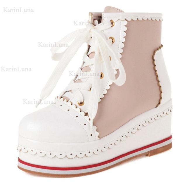 Sweet Cute Platform Lace-up Cosplay Lolita Boots