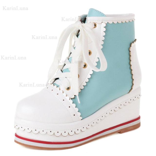 Sweet Cute Platform Lace-up Cosplay Lolita Boots