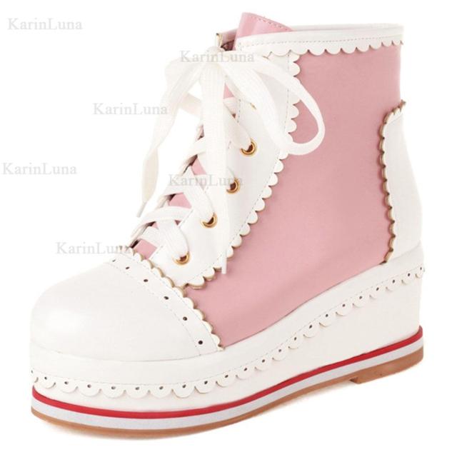 Sweet Cute Platform Lace-up Cosplay Lolita Boots
