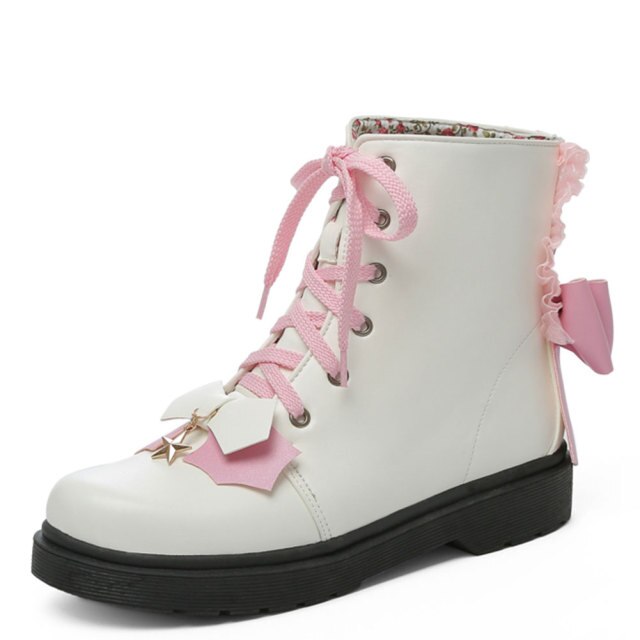 Big Size Comfy Walking Sweet Lovely Lolita Cossplay Cross Tied Shoes