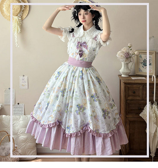 Plus Size♥Suspender Dress + Blouse Set♥ Ready to Ship♥Pastoral Style Elegant Daily Lolita Dress