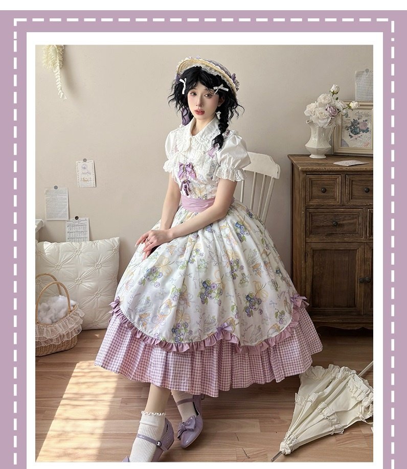 Plus Size♥Suspender Dress + Blouse Set♥ Ready to Ship♥Pastoral Style Elegant Daily Lolita Dress