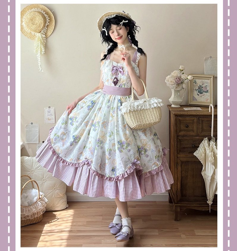 Plus Size♥Suspender Dress + Blouse Set♥ Ready to Ship♥Pastoral Style Elegant Daily Lolita Dress