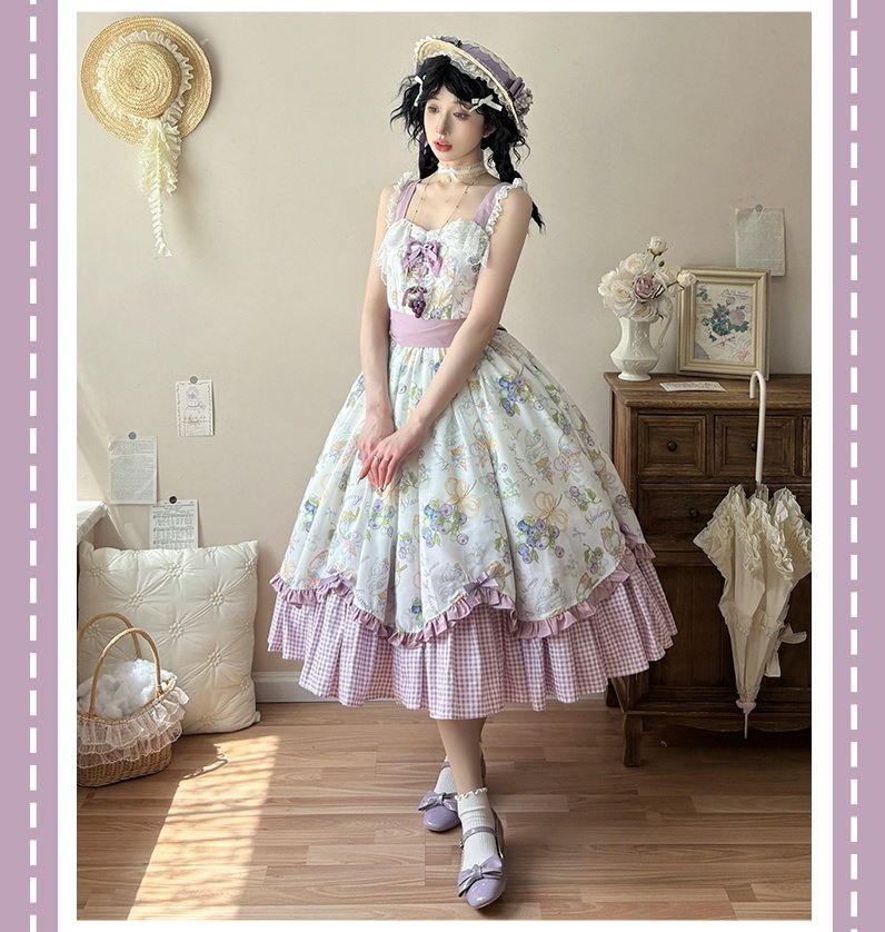 Plus Size♥Suspender Dress + Blouse Set♥ Ready to Ship♥Pastoral Style Elegant Daily Lolita Dress