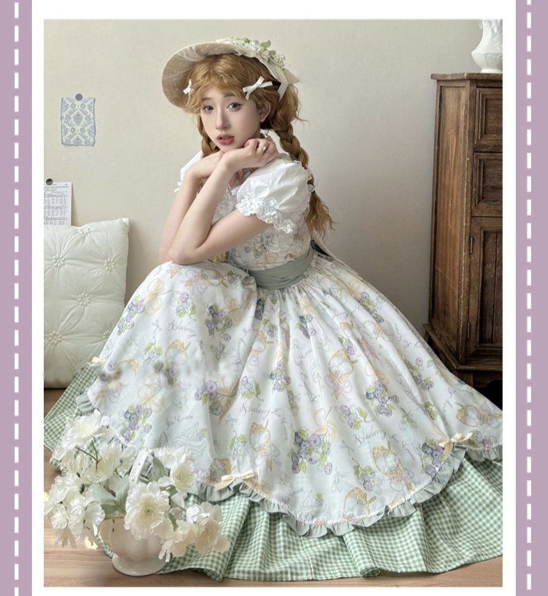 Plus Size♥Suspender Dress + Blouse Set♥ Ready to Ship♥Pastoral Style Elegant Daily Lolita Dress
