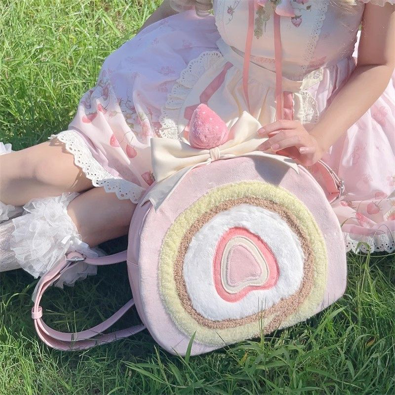 Lovely Lolita Strawberry Swiss Roll Bag