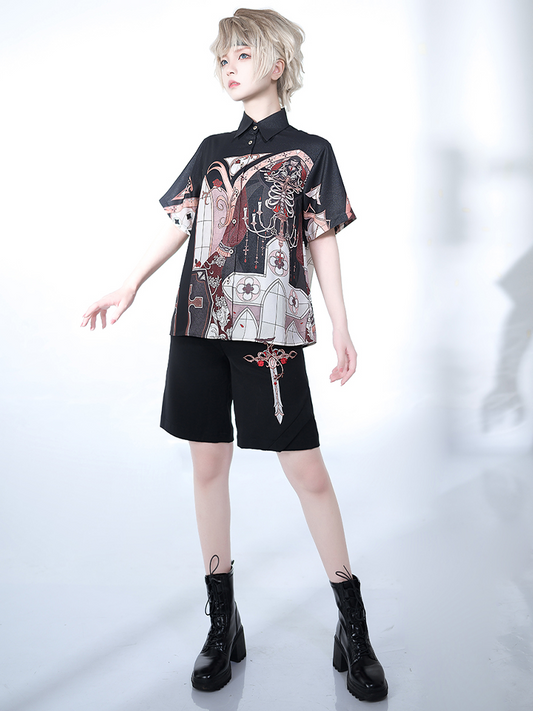 Ouji Embroidered Shorts♥Ready to Ship ♥Night Command♥Ouji