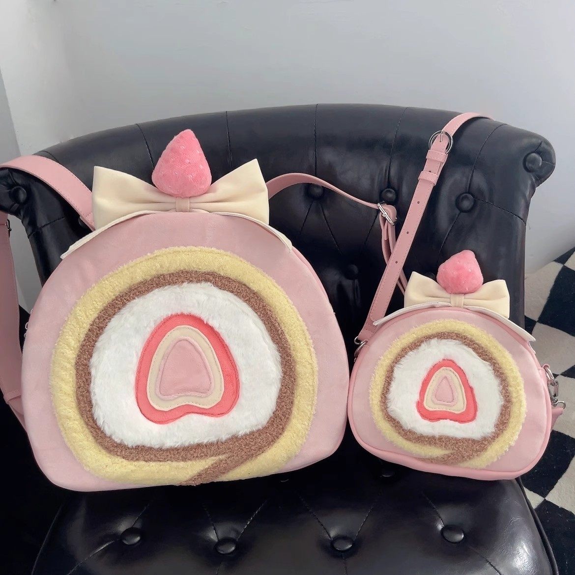 Lovely Lolita Strawberry Swiss Roll Bag