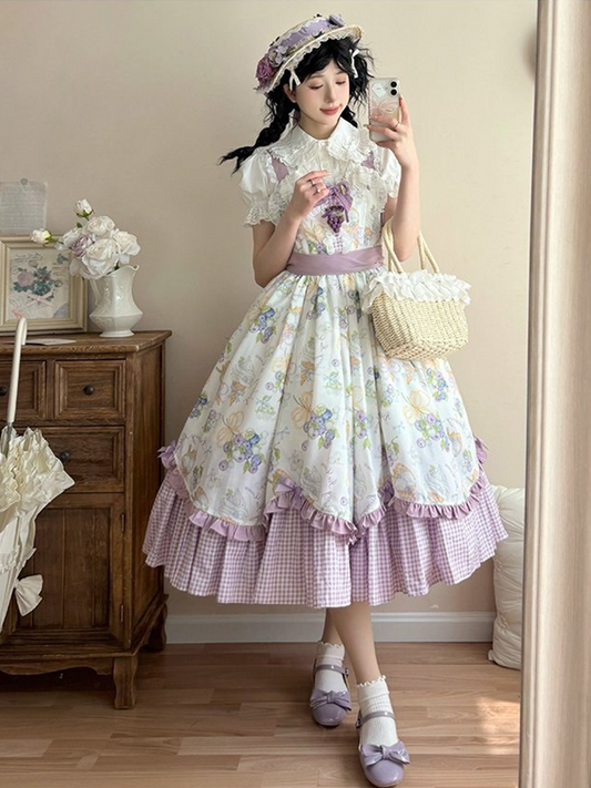 Plus Size♥Suspender Dress + Blouse Set♥ Ready to Ship♥Pastoral Style Elegant Daily Lolita Dress