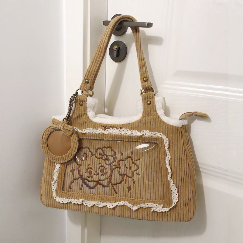 Xuerong Huhu New Corduroy Everyday Shoulder Ita Bag – nbsama