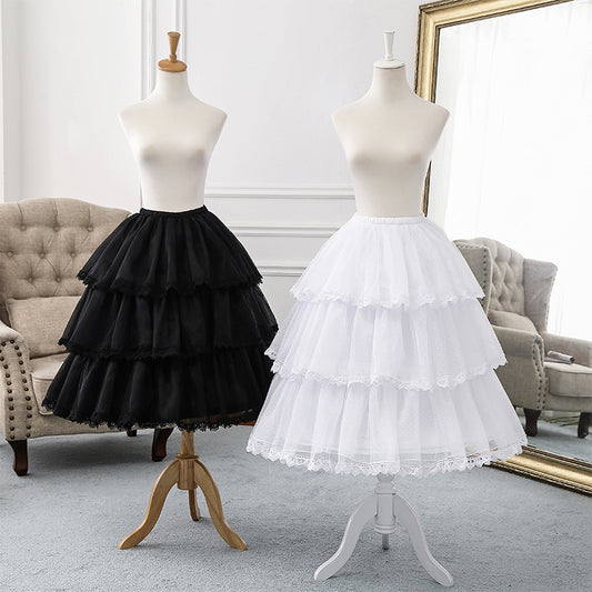 Elegant 50cm-70cm Super Fluffy Lolita Dress Adjustable Petticoat With Fish Bone