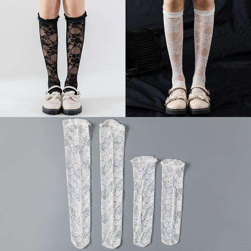 White Lace Lolita Stockings