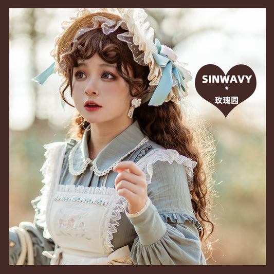 Lolita Vintage Fluffy Wool curly Banged Wig