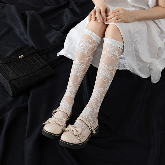 White Lace Lolita Stockings