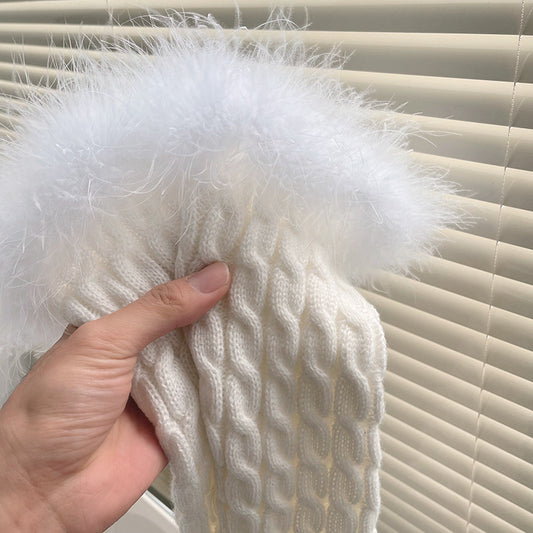 Furry Knit Leg Warmers