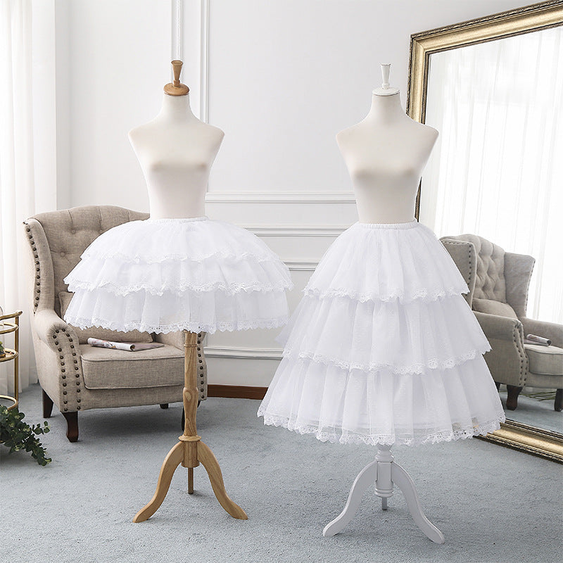 Elegant 50cm-70cm Super Fluffy Lolita Dress Adjustable Petticoat With Fish Bone