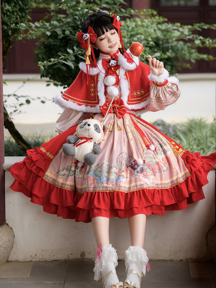 JSK Full Set♥Ready to Ship♥Red Panda ♥Chinese Style Lolita Dress