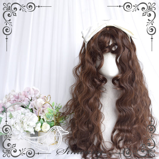 Lolita Vintage Fluffy Wool curly Banged Wig