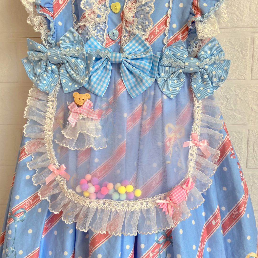 Handmade Sweet Transparent Apron With Bear Decoration