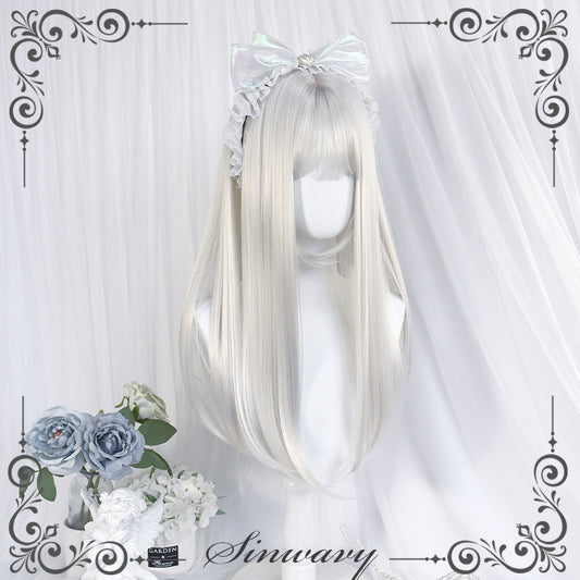 Pure White Long Lolita Synthetic Wig