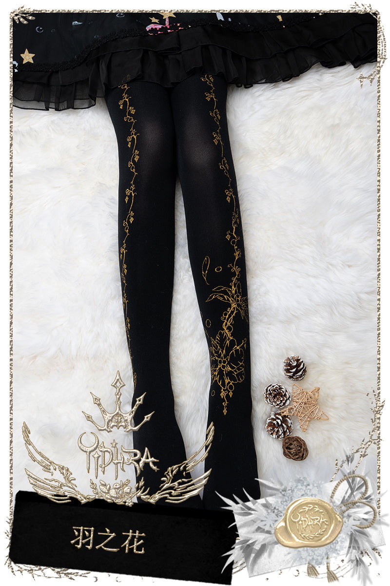 Flower Feather Tights By Yidhra