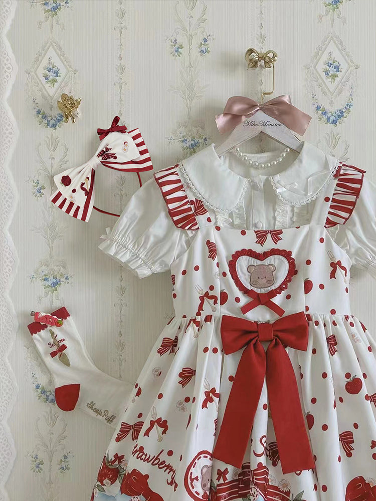 OP & Apron Set♥ Ready to Ship ♥Strawberry Mannor♥Sweet Lolita Dress