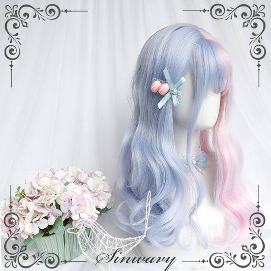 Fantasy Pink&Blue Mid-length Curly Lolita Wig