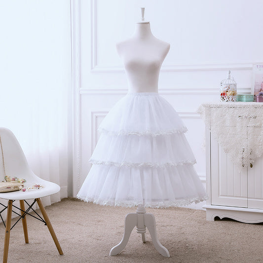 Elegant 50cm-70cm Super Fluffy Lolita Dress Adjustable Petticoat With Fish Bone