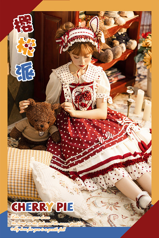 JSK & Blouse♥ Ready to Ship♥Cherry Pie♥ Sweet Lolita Dress