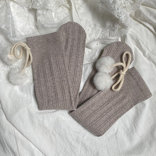 Sweet Lolita Stockings With Small Pom Poms