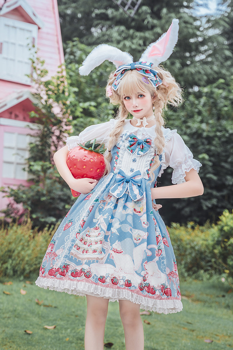 JSK ♥Ready to Ship♥Strawberry Cat♥ Sweet Lolita JSK Dress